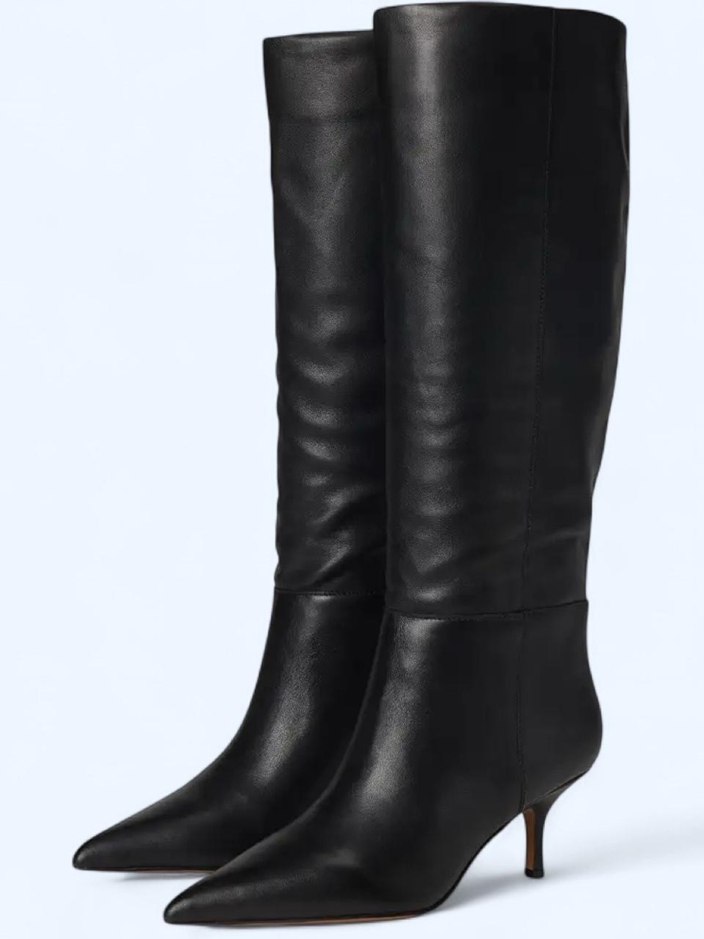 Vince Camuto - Tansie - Black Pointed Toe Knee High Leather Boots